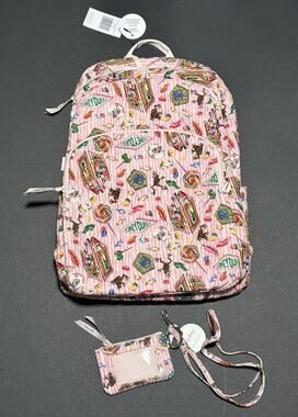 Vera Bradley Harry Potter Honeydukes Large Backpack ID Case Card Wallet Lanyard